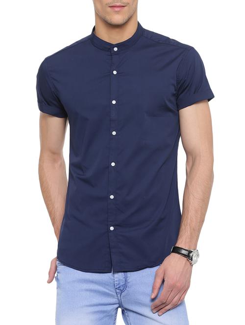 blue cotton casual shirt - 14152636 - Very Small Image - 1
