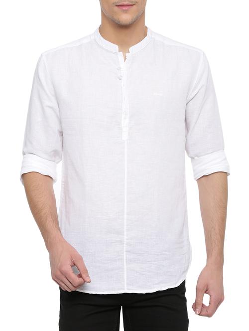 white linen casual shirt - 14152715 - Very Small Image - 1