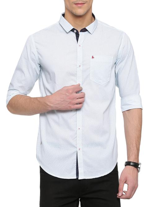 blue cotton casual shirt - 14152771 - Very Small Image - 1