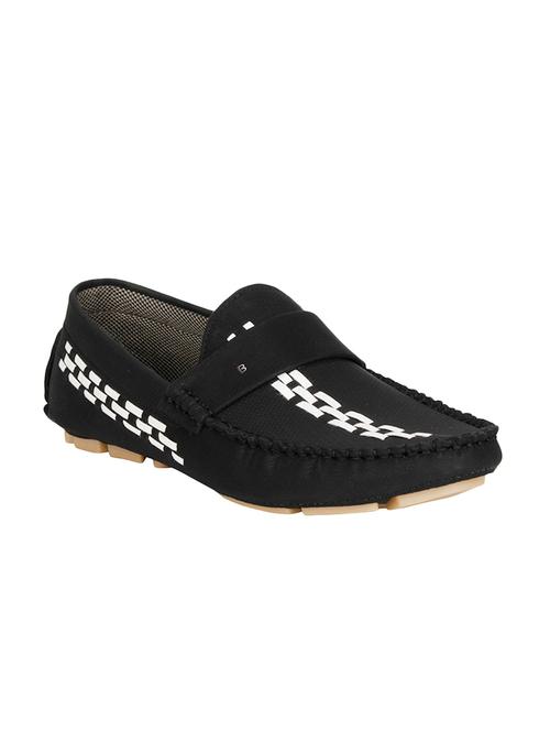black leatherette slip on loafer - 14152831 - Very Small Image - 1