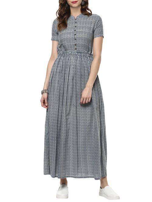 stripes flared kurta - 14153257 - Very Small Image - 1