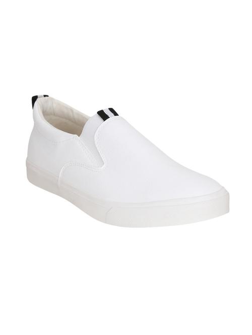 white leatherette casual slipon - 14153653 - Very Small Image - 1