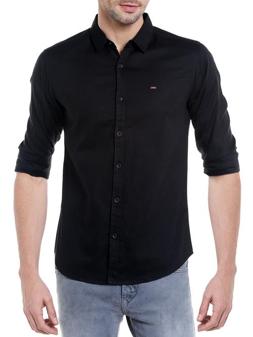 black cotton casual shirt - 14153847 - Very Small Image - 1
