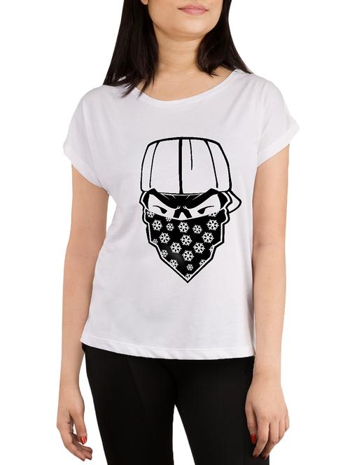 white cotton blend casual tee - 14154654 - Very Small Image - 1