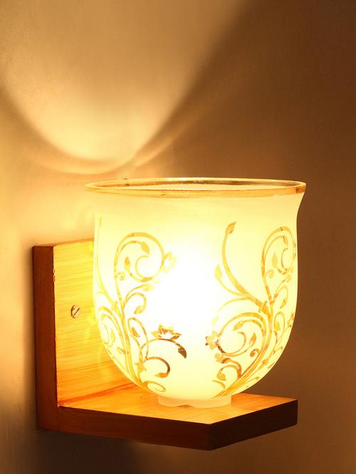 somil vintage glass wall lamp (hand decorative with golden somil design) a1 - 14154880 - Very Small Image - 1