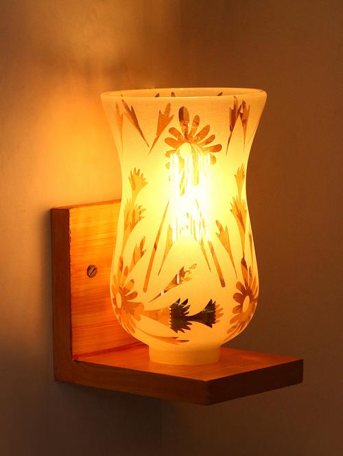 somil vintage glass wall lamp (hand decorative with golden somil design) a3 - 14154882 - Very Small Image - 1