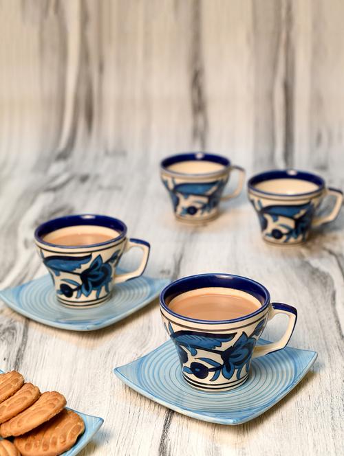 moroccan handpainted cup saucer set of 6 - 14154981 - Very Small Image - 1