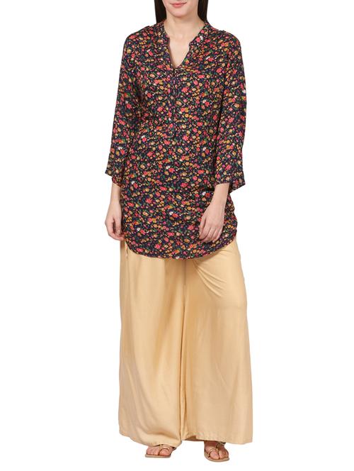 blue rayon high-low kurta - 14155586 - Very Small Image - 1