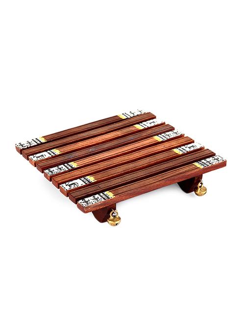 ghungroo table coaster with warli work - 14155614 - Very Small Image - 1