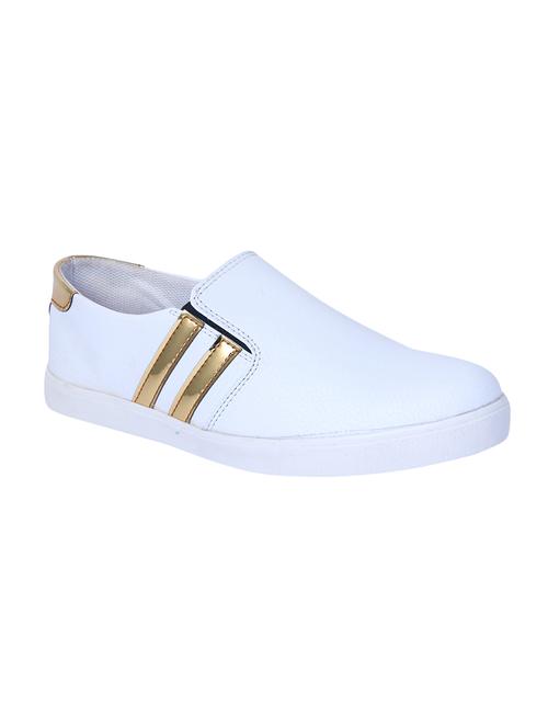 white Leatherette casual slipon - 14155655 - Very Small Image - 1