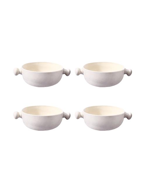 dining nod bowl ceramic/stoneware in cream matte handmade by caffeine-set of 4 - 14156396 - Very Small Image - 1