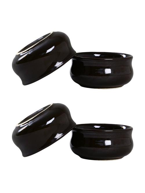 dip and sauce bowl ceramic/stoneware in black glossy (set of 4) handmade by caffeine - 14156588 - Very Small Image - 1