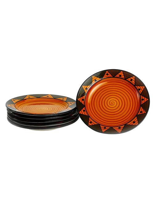caffeine ceramic handmade traditional tribal art round plates (7 inches) - 14157248 - Very Small Image - 1