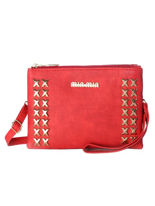 red leatherette  regular sling bag - 14157605 - Very Small Image - 1
