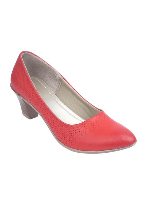red leatherette slip on pumps - 14158008 - Very Small Image - 1