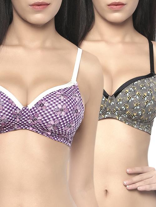 set of 2 multi colored t-shirt bra - 14159905 - Very Small Image - 1