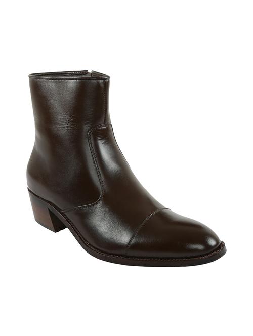 brown leather slip on boot - 14160554 - Very Small Image - 1