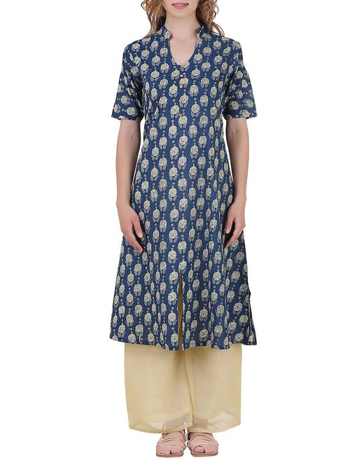 cold shoulder a-line kurta - 14161699 - Very Small Image - 1