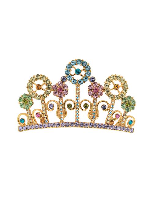 the ethnic wears swarovski collection stones embellished golden hair pin for women - 14163630 - Very Small Image - 1