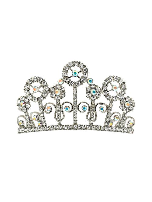 the ethnic wears swarovski collection stones embellished silver hair pin for women - 14163632 - Very Small Image - 1