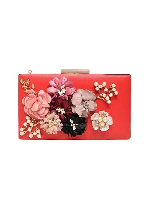 red leather box clutch - 14167190 - Very Small Image - 1