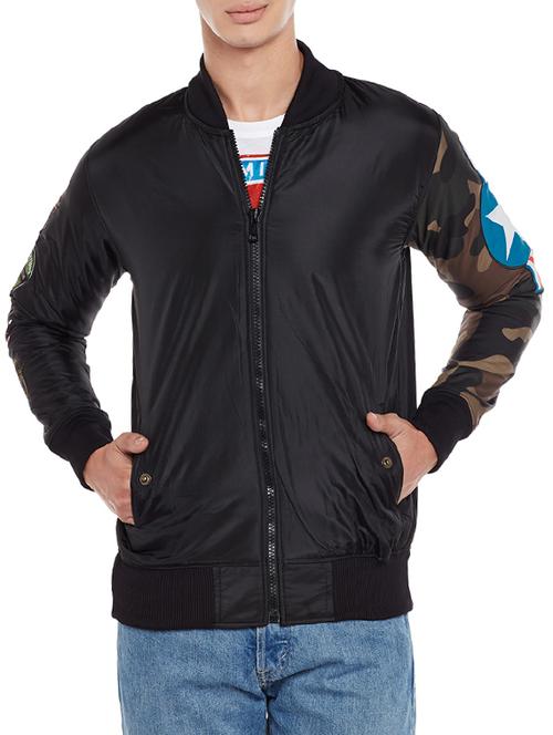 black polyester bomber jacket - 14168919 - Very Small Image - 1