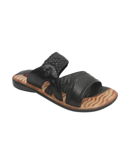 black leatherette slip on slipper - 14169408 - Very Small Image - 1