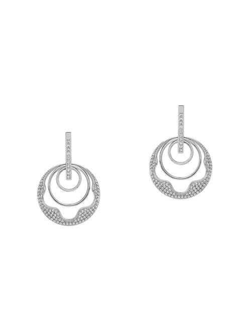 white silver drop earrings - 14169984 - Very Small Image - 1