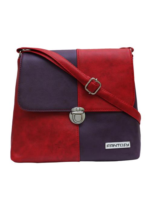 red leatherette  regular sling bag - 14172640 - Very Small Image - 1