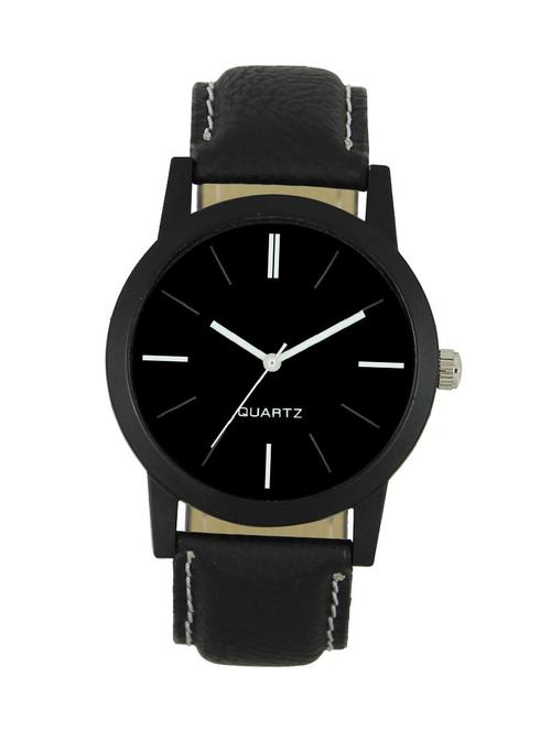 lr0005  fashion jagat round dial black analog wrist watch - 14174834 - Very Small Image - 1