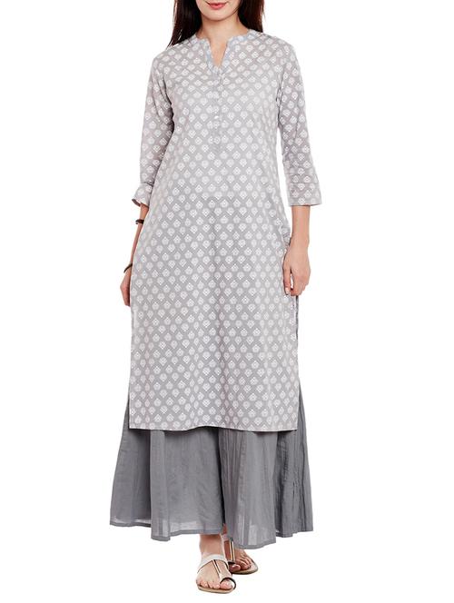 printed kurta palazzo set - 14175874 - Very Small Image - 1