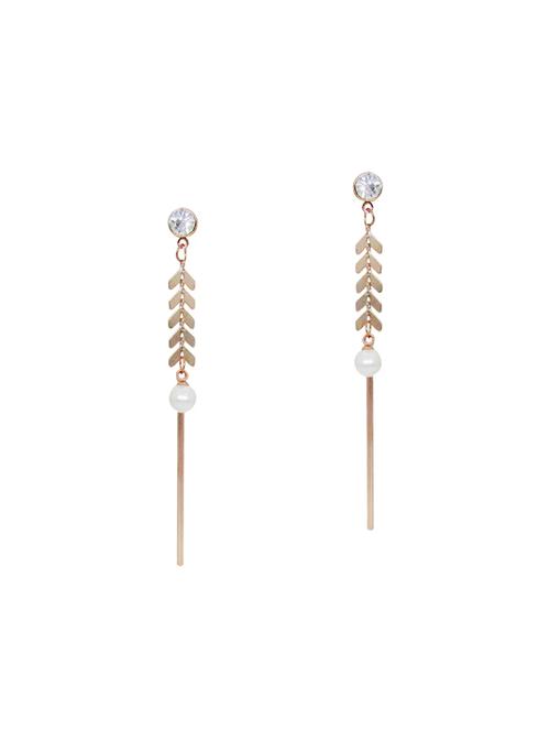 gold metal drop earrings - 14176447 - Very Small Image - 1
