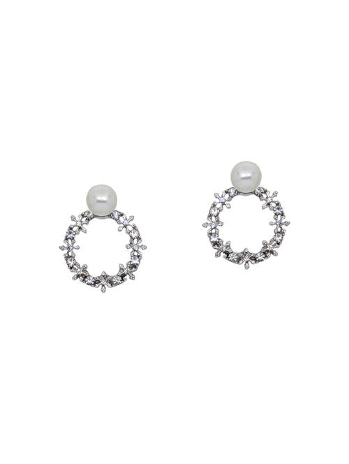 silver metal drop earrings - 14176453 - Very Small Image - 1