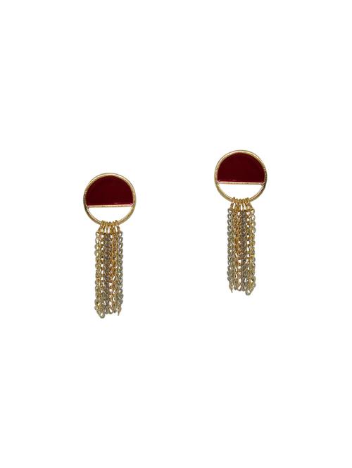 gold metal drop earrings - 14177555 - Very Small Image - 1