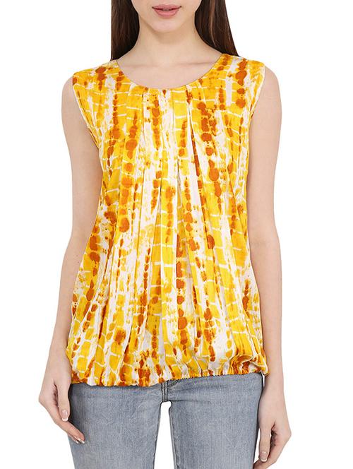 yellow cotton casual top - 14177943 - Very Small Image - 1
