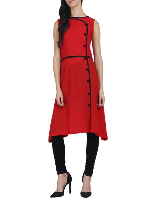 color block a-line kurta - 14180151 - Very Small Image - 1