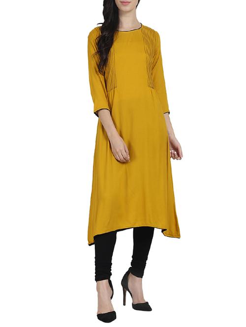 asymmetric pintucks kurta - 14180167 - Very Small Image - 1