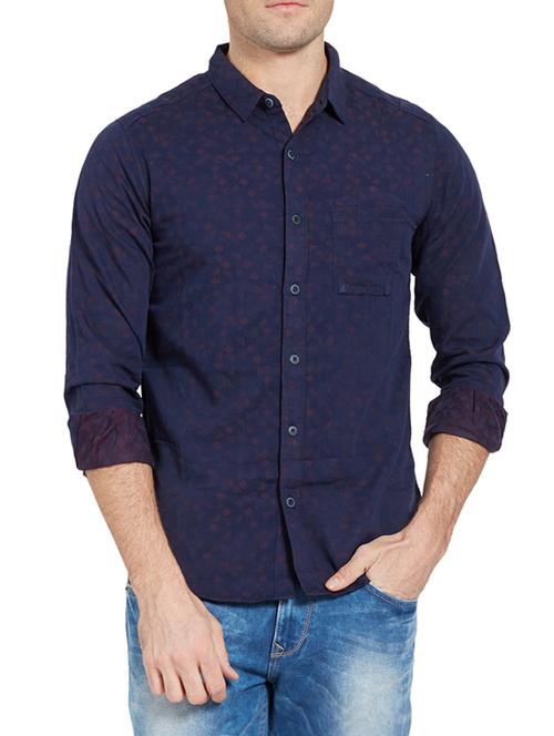 blue cotton casual shirt - 14181585 - Very Small Image - 1