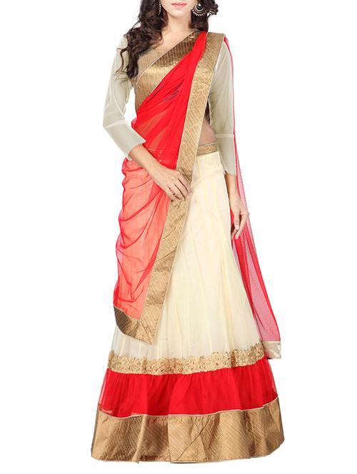 white net flared lehenga - 14181909 - Very Small Image - 1