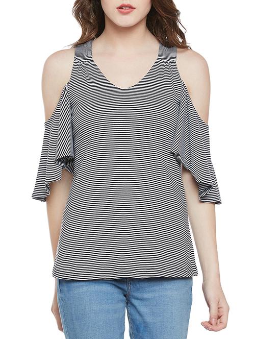cold shoulder striped top  - 14182119 - Very Small Image - 1