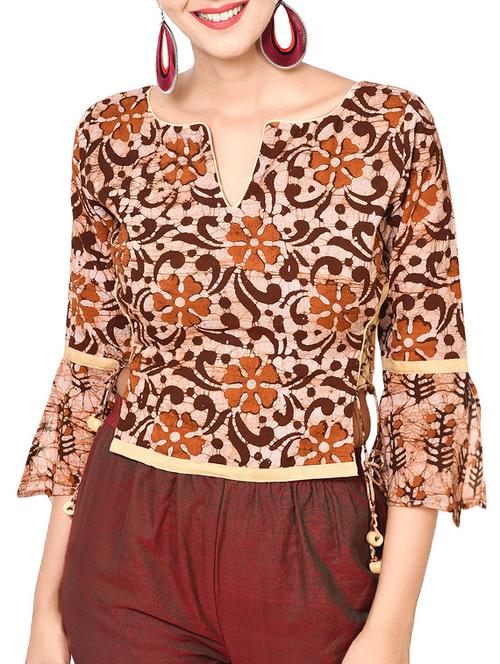 prathaa bell sleeves batik blouse - 14183637 - Very Small Image - 1