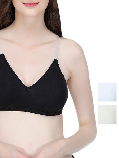 set of 3 floral patch backless bras - 14183947 - Very Small Image - 1