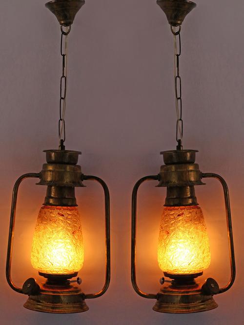 somil antique pendant hanging lantern with colorful glass perfect match of trading and traditional (set of two)-a17 - 14184612 - Very Small Image - 1