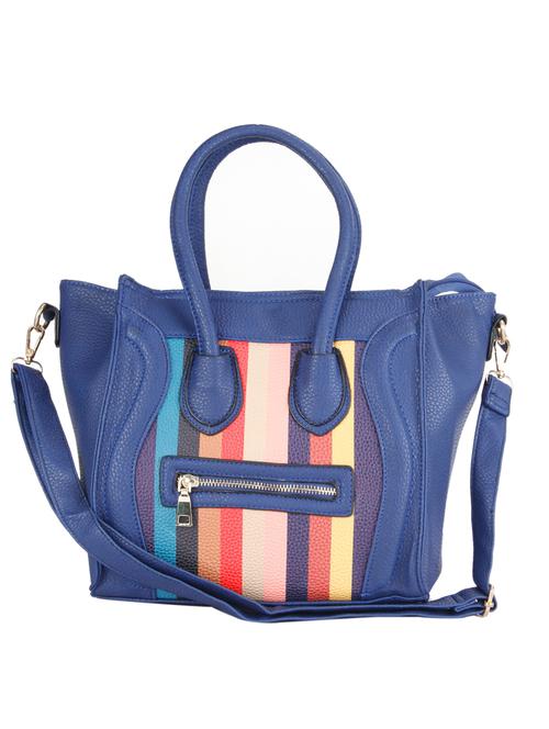 blue leatherette  regular handbag - 14184661 - Very Small Image - 1