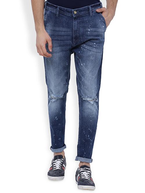 navy blue cotton blend jean - 14189136 - Very Small Image - 1