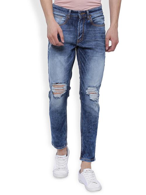 navy blue cotton blend jean - 14189171 - Very Small Image - 1