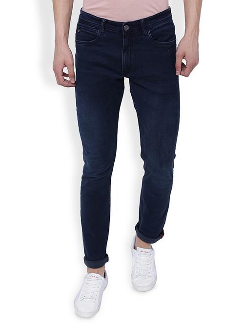 navy blue cotton blend jean - 14189178 - Very Small Image - 1