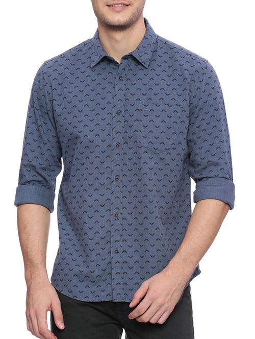blue cotton casual shirt - 14189579 - Very Small Image - 1