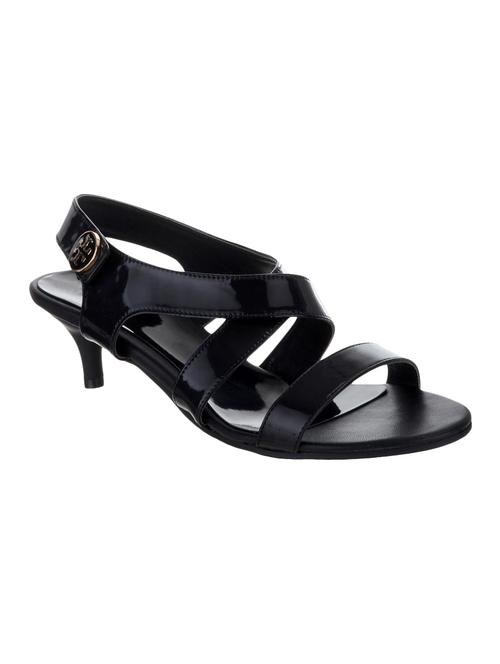 black faux leather ankle strap sandals - 14189791 - Very Small Image - 1