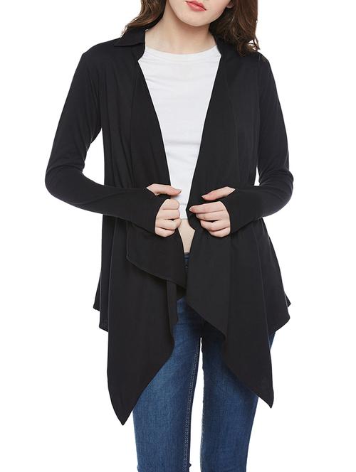 black cotton waterfall shrug - 14189819 - Very Small Image - 1